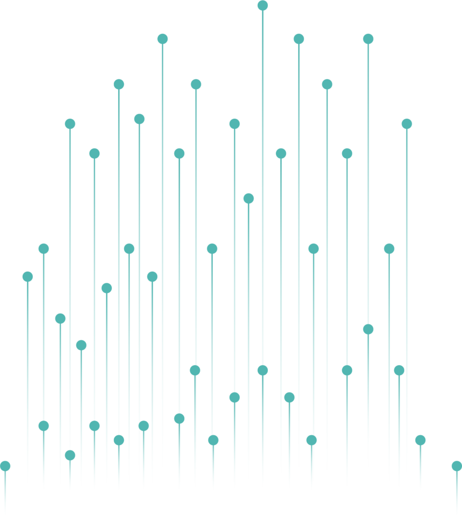 Ilustración abstracta de partículas simulando la subida de datos al espacio de datos en red